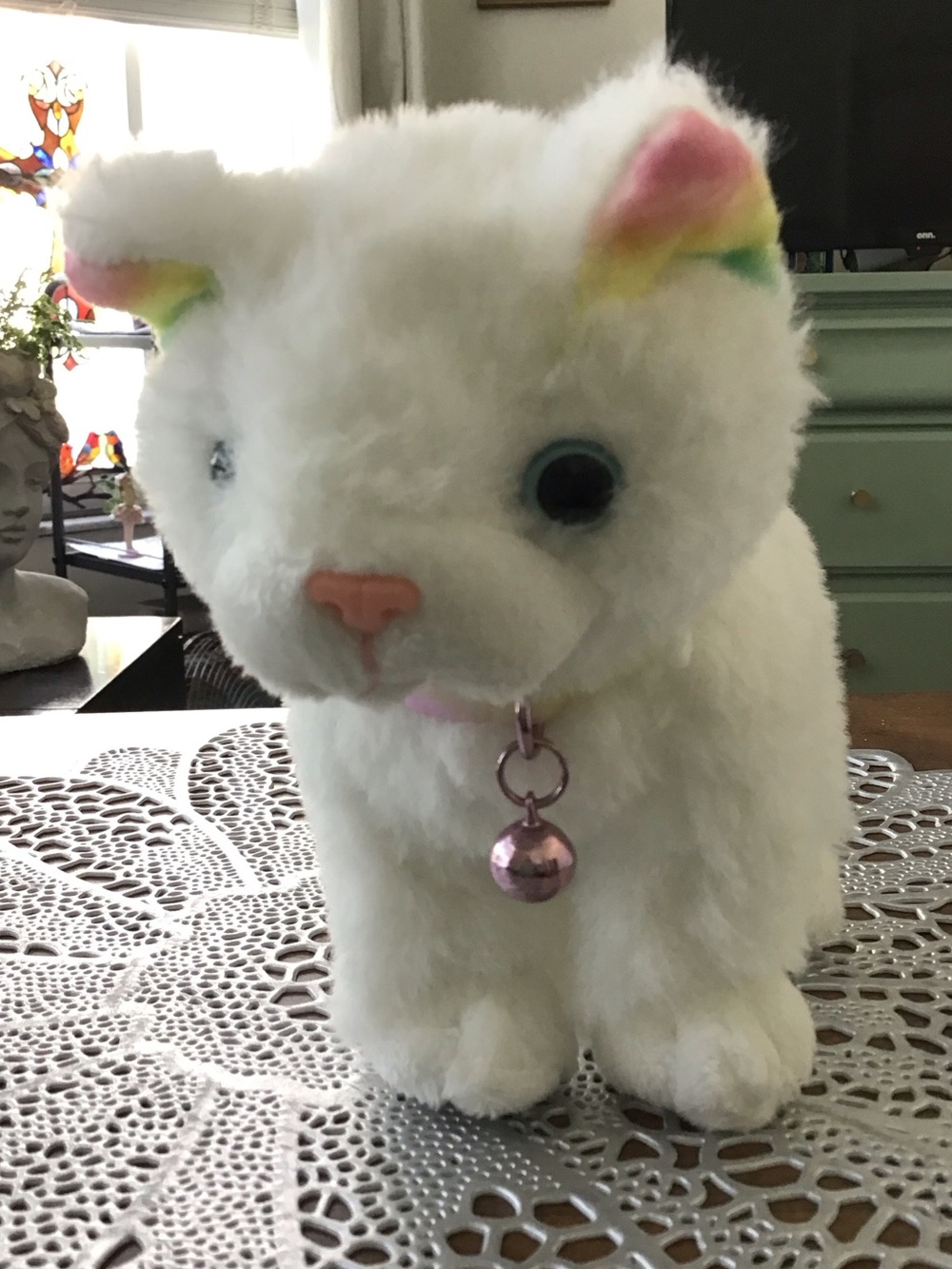Our Generation Posable Turkish Angora Cat Plush 6" Pet Rainbow Kitten
